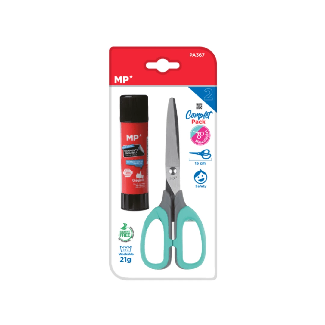 SET DE MANUALIDAD(PEGAMENTO+TIJERA) MEXICOPAPER - Rojo - Ver 1