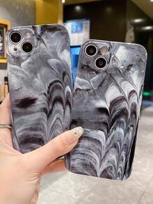 A Niche Fashionable And Simple Fine-Pore Marble Pattern Soft Mobile Phone Case Compatible With IPhone. Each Mobile Phone Case Has A Different Texture And Is Unique. - Multicolor - View 4