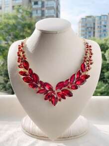 1 Peça Colar De Casamento De Cocktail De Babador De Cauda De Festa Fashionova Feminino, Elegante, Decorado Com Strass