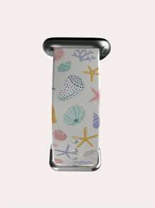 1 Peça Pulseira de Relógio em TPU com Padrão Minimalista Multicolorido de Concha e Estrela-do-mar, Compatível com 38/40/41/42/44/45/46/49mm Ultra/SE/10/9/8/7/6/5/4/3/2/1