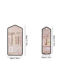 1pc Jewelry Storage Pouch, Faux Velvet Jewelry Organizer Bag, Travel Portable And Foldable, For Storing Jewelry, Earrings, Necklaces, Etc. Black - Black - View 2