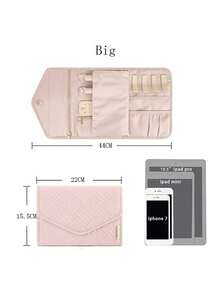 1pc Jewelry Storage Pouch, Faux Velvet Jewelry Organizer Bag, Travel Portable And Foldable, For Storing Jewelry, Earrings, Necklaces, Etc. Black - Black - View 5