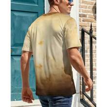 PRO THOR Nam Giải trí Con hươu Sọ In Áo thun - Màu be - Xem 2