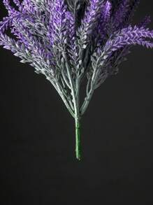 人造薰衣草植物,植絨和塑膠尤加利、小麥、蒲葦,非常適合家庭、辦公室、婚禮室內餐桌裝飾,無需盆栽 - 紫色 - 查看 9