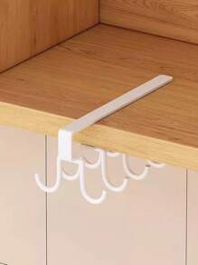 1/2 chiếc Giá treo mũ, Giá treo thắt lưng, Giá treo phụ kiện tủ quần áo có 6 móc treo mũ, Giá treo cho tủ, tủ quần áo, Không cần khoan, Kệ lưu trữ đơn giản - Nâng cấp màu trắng - Xem 8