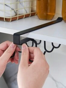 1/2 chiếc Giá treo mũ, Giá treo thắt lưng, Giá treo phụ kiện tủ quần áo có 6 móc treo mũ, Giá treo cho tủ, tủ quần áo, Không cần khoan, Kệ lưu trữ đơn giản - Nâng cấp màu trắng - Xem 6