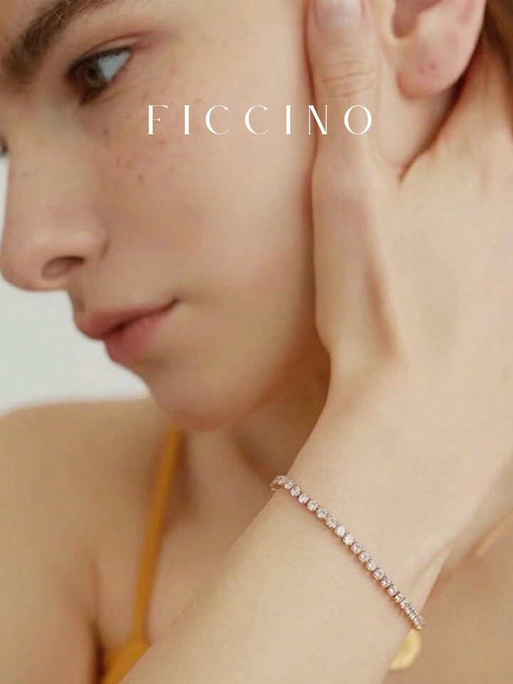 FICCINO Ficcino Gold-Plated & Cubic Zirconia Inlaid Tennis