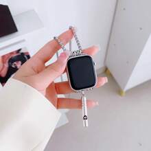 1pc Cute Stainless Steel Strap Compatible With Apple Watch 38/40/41/42/44/45/49mm, Creative Pendant Band Compatible With Apple Watch Series, Personalized Necklace For Men And Women - Whistle - View 1