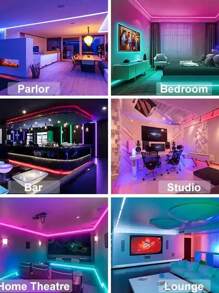 Luces de barra led rgb 5050 5v 5m - 10m 16 millones de colores luces de barra led rgb música cambio de color simultáneo casa de fiestas - 24 teclas (app) - Ver 3