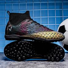 Men's Football Shoes Turf Football Anti-Skid Nail Professional Training Nails Indoor And Outdoor Sports Young Comfortable Solid Ground Football Shoes Ronaldo  Cleats - Black - View 3