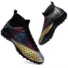 Men's Football Shoes Turf Football Anti-Skid Nail Professional Training Nails Indoor And Outdoor Sports Young Comfortable Solid Ground Football Shoes Ronaldo  Cleats - Black - View 1