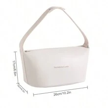 1入可愛卡通蝴蝶貓咪圖案帆布午餐袋-適合便當、上班族和媽媽使用的時尚耐用學校組織袋、老師收納袋、教室袋、教室組織袋 - 白色 - 查看 4