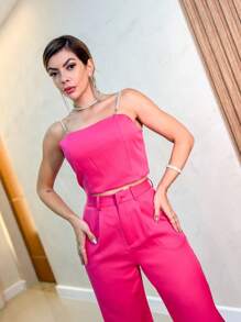 Women Two-Piece Outfits - 玫紅色 - 查看 3