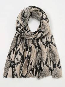 1條蛇紋印花仿喀什米爾保暖冬季圍巾,披肩和頸部保暖器 - 彩色 - 查看 2