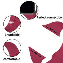 运动硅胶表带兼容 Apple Watch 表带 40mm 38mm 41mm 44mm 45mm 46mm 42mm 49mm S/M 女士男士，玫瑰粉色柔软腕带防水替换运动表带兼容 Apple Watch 表带系列 Ultra 10 9 8 7 6 5 4 3 2 1 SE 作为返校学生的礼物 - 玫紅色 - 查看 3