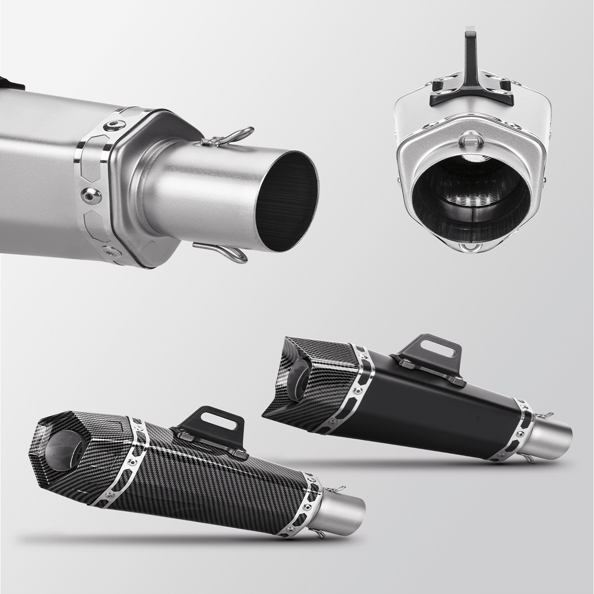 1pc 51mm Universal C Style Small Cone Hexagon Modified Exhaust Pipe