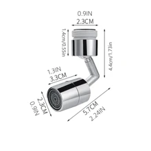 1pc Copper Rotatable Water Tap Extender + 1pc Seal Ring, Household Water Tap Extension, 720° Rotatable Kitchen Faucet Aerator, Water Tap Extension Accessory, Pressure Boosting & Splash-proof Faucet Bubbler - Black - View 2