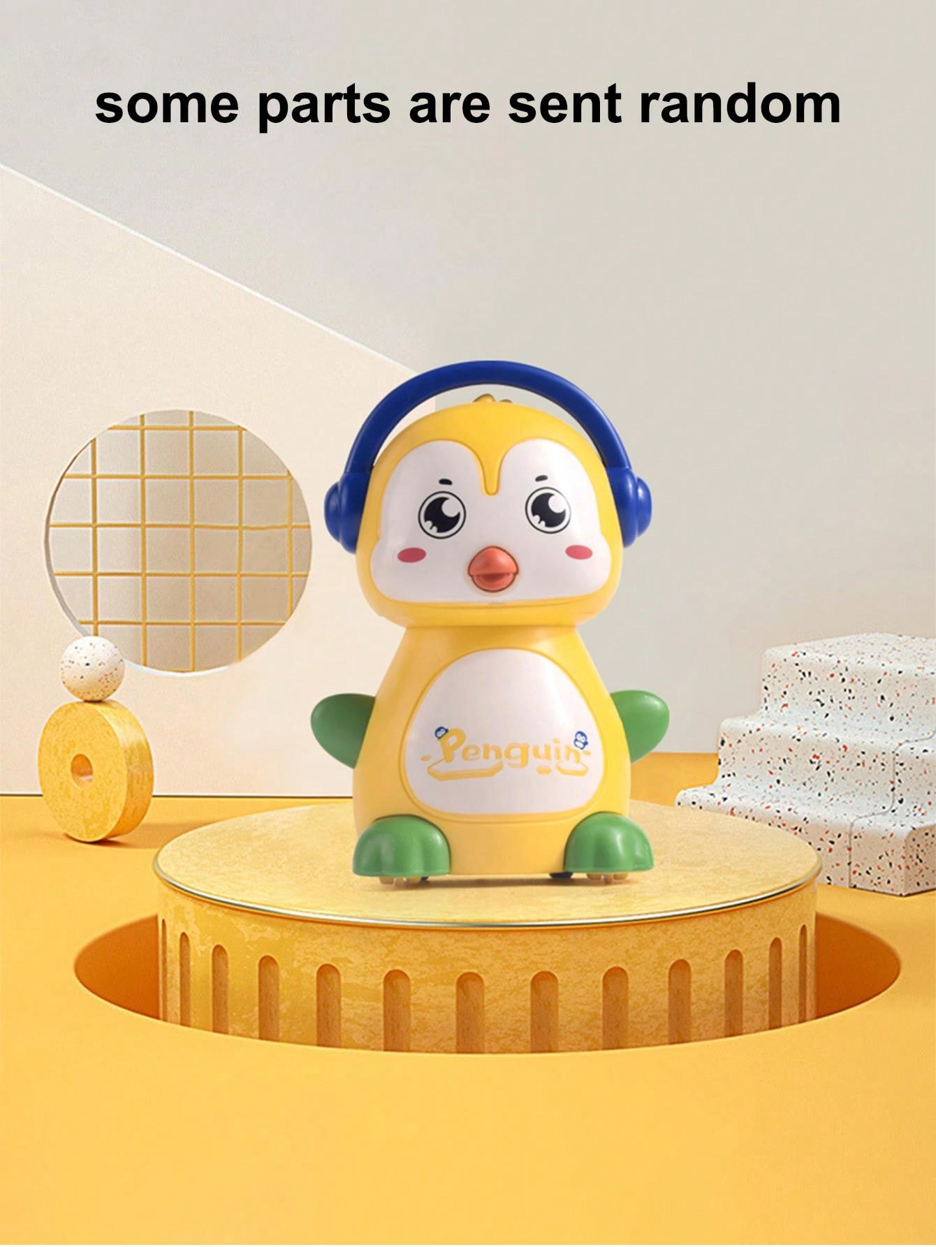 1 Children'S Educational Toy With Random Penguin Push Car In Different Colors, 4 Cartoon Colors