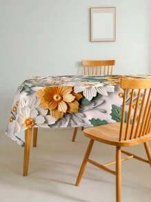 1 件 3d 花卉圖案印花桌布 - 非單色 - 查看 3