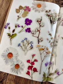 A Pack Of 40 Plant Flower And Fruit Stickers Diy Decoration Scrapbook Material Photo Album Journal Planner - Multicolor - View 7