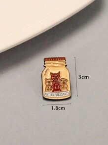 1pc Pet Dog Series Fun English Letter Anti Depressants Cartoon Brooch, Can Be Used As Accessory For Jackets, Hats, Etc. - Jar-shaped Pet Dog ANTI DEPRESSANTS - View 4