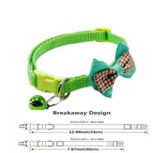 3入組通用貓狗項圈,蝴蝶結圖案和鈴鐺,適用於泰迪狗和小中型犬,可調節大小 - 彩色 - 查看 2