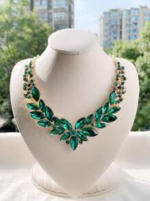 1 Peça Colar De Casamento De Cocktail De Babador De Cauda De Festa Fashionova Feminino, Elegante, Decorado Com Strass