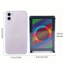 1入組3d針織藝術玩具,彩虹色塑料針織板,壓力減輕玩具,可變針繪畫板,創意感官藝術玩具,聖誕節禮物 - 彩色 - 查看 3