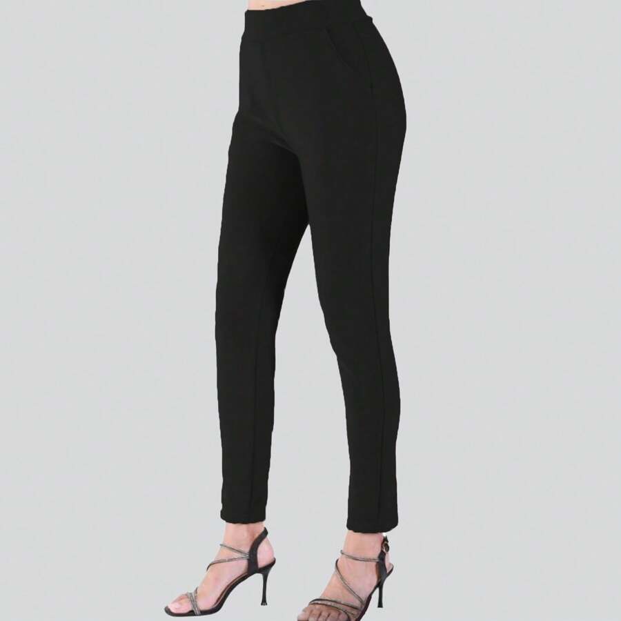 Pantalon Pegado Con Bolsas al Costado Mujer PSF100T - Negro - Ver 1