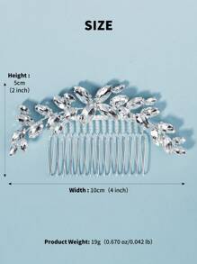 1 Ladies Classic Style Rhinestone Welding Big Brand Style Wedding Bridal Hair Comb European And American Garden Wedding Fashion Bridal Hair Comb Insert Comb Elegant - Silver - View 8