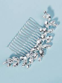 1 Ladies Classic Style Rhinestone Welding Big Brand Style Wedding Bridal Hair Comb European And American Garden Wedding Fashion Bridal Hair Comb Insert Comb Elegant - Silver - View 3