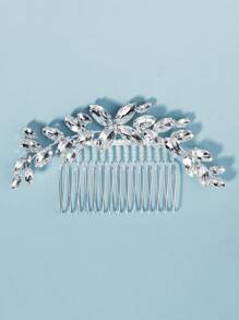 1 Ladies Classic Style Rhinestone Welding Big Brand Style Wedding Bridal Hair Comb European And American Garden Wedding Fashion Bridal Hair Comb Insert Comb Elegant - Silver - View 6