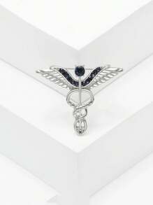 蛇和翅膀圖案時尚胸針與徽章,適合佩戴或作為禮物（隨機顏色） - 白色滴釉2 - 查看 16