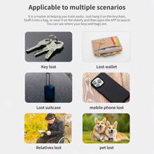 迷你可充電防丟失定位gps追踪器鑰匙扣智能家居手機汽車鑰匙查找定位標籤小型防丟失追踪器報警定位,適用於老人、狗和貓寵物、錢包和行李追踪器,作為禮物非常適合 - 綠色 - 查看 3