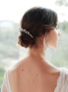 1 Ladies Classic Style Rhinestone Welding Big Brand Style Wedding Bridal Hair Comb European And American Garden Wedding Fashion Bridal Hair Comb Insert Comb Elegant - Silver - View 2