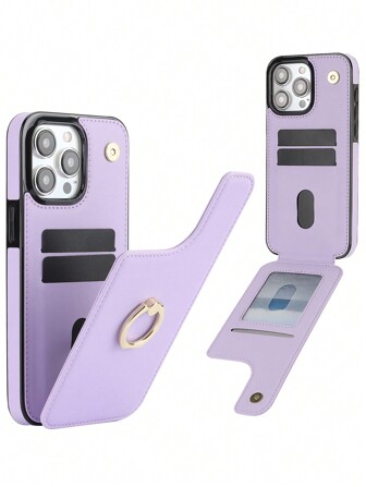 AWQUER Back Phone Case Compatible With IPhone 15 14 Plus 13 12 11 Pro Max Wallet Case With Card Holder Kickstand,RFID Blocking PU Leather Protective Shockproof,360°Rotation Finger Ring Holder Compatible With IPhone 8 7 Plus SE 5G 2020 2022 Phone Cover