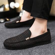 1雙新款透氣帆布男士休閒鞋,韓版無帶便鞋 - 黑色 - 查看 1