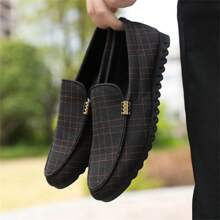 1雙新款透氣帆布男士休閒鞋,韓版無帶便鞋 - 黑色 - 查看 2