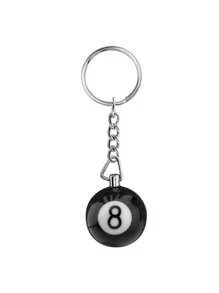 1pc Billiard Charm Keychain,Billiards Ball Keyring Pool Player Gift Pool Ball Lucky 8 Ball Charm Keychain Gift For Billiards Lover Casual - Black - View 9