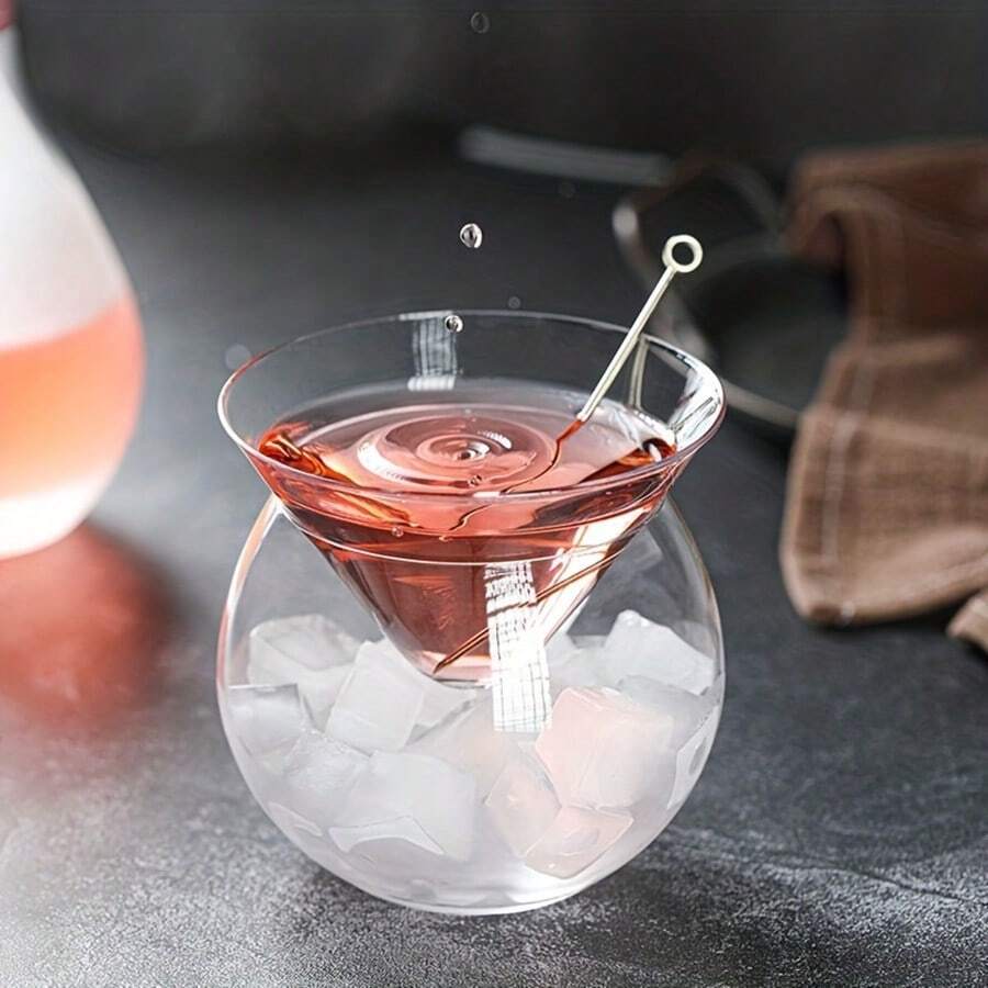 1 Miếng Ly , Phân tử Ly cocktail , Tam giác Hình dạng Ly Với giá đỡ , Creative Trong suốt Trái bóng Ly , - Trong sáng - Xem 1