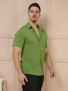 Men Shirts - Army Green - View 4