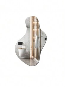 1 miếng dán gương trang trí hình dạng bất đối xứng bằng vật liệu Acrylic dày 2mm, thích hợp cho phòng ngủ, phòng khách, phòng tắm, nhà bếp - Bạc - Xem 3