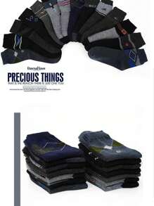 7雙隨機混合顏色時尚保暖、透氣、吸汗中筒襪 - 彩色 - 查看 2