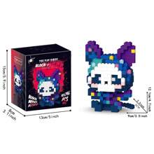 843 件精靈可愛夜貓和輕兔積木玩具,桌面裝飾,減壓拼圖玩具,生日派對禮物 - 藏蓝色 - 查看 3