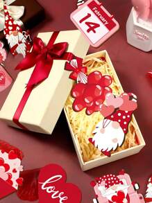 1pc Valentine's Day Red Elf Ornament, Colorful Printed Dwarf Shaped Indoor Warm Decorative Hanging Sign, Suitable For Valentine's Day, Wedding Holiday Decoration Accessories, Gift Box Decoration Hanging Pendant - Multicolor - View 2