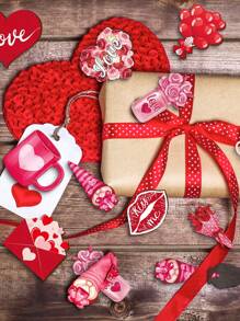 1pc Valentine's Day Red Elf Ornament, Colorful Printed Dwarf Shaped Indoor Warm Decorative Hanging Sign, Suitable For Valentine's Day, Wedding Holiday Decoration Accessories, Gift Box Decoration Hanging Pendant - Multicolor - View 4