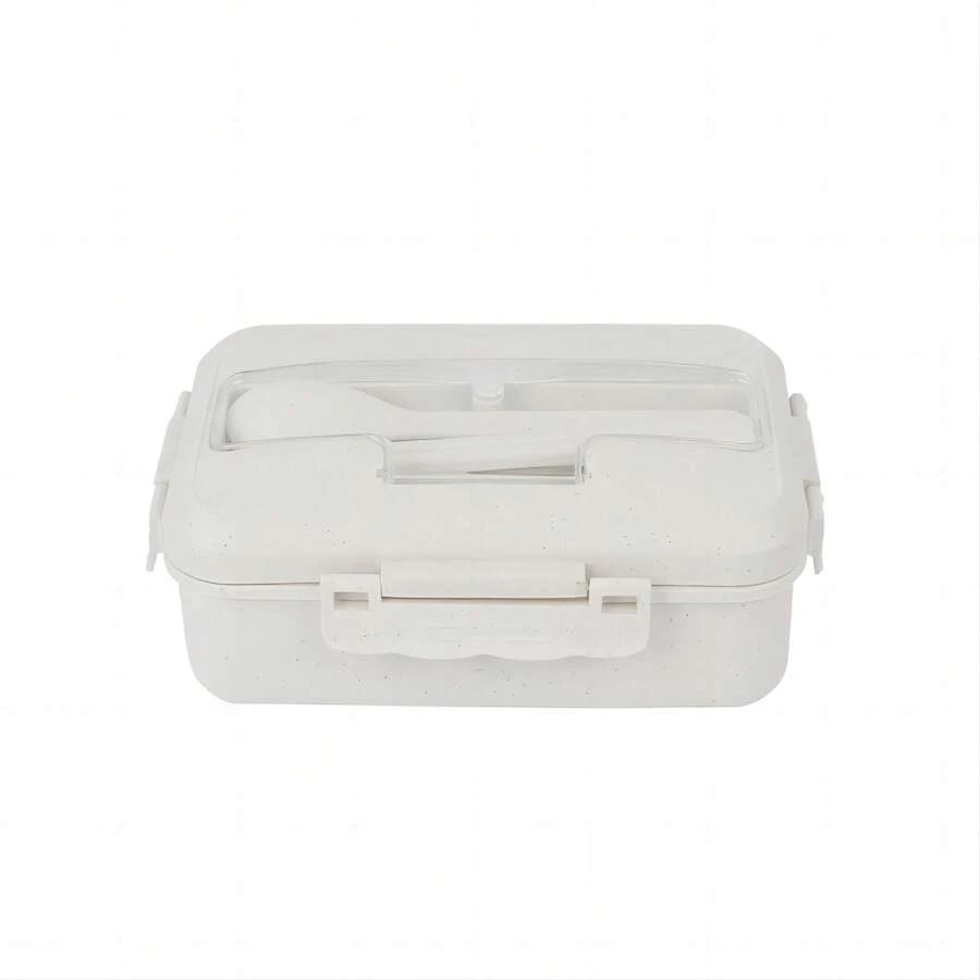 Tupper 午餐盒 午餐盒容器包括勺子和叉子学校用品，返校 - 米色 - 查看 1