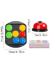 1入組休閒桌面遊戲套裝,包括按鈕、互動遊戲和棋盤,顏色隨機發送 - 彩色 - 查看 3