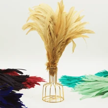 10-100入/pack 裝飾家用羽毛花籠手工材料30-35cm美麗 - 22號薑黃 - 查看 1
