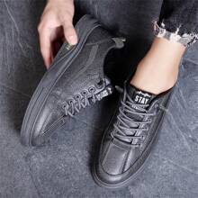 男士皮鞋黑色防滑厨师工作鞋软底防水休闲鞋新款鞋子 - 灰色 - 查看 4